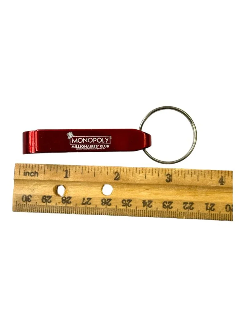 Vintage Monopoly Red Millionaire Club Bottle Opener Keyring EUC